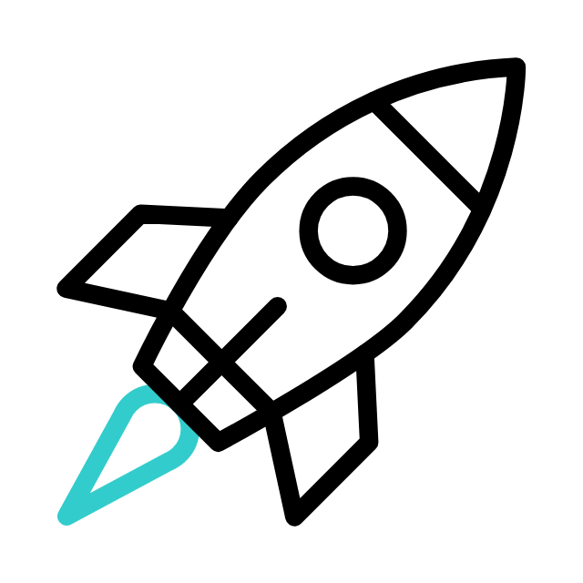 Gif of a flying rocket representing the concept of boosting your brand with Vigesco Marketing Agency.